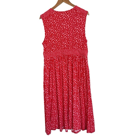 Boden Thea Sleeveless Midi Dress Red Pink Floral 12 - Picture 8 of 9